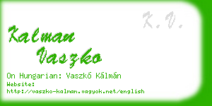 kalman vaszko business card