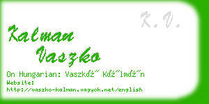 kalman vaszko business card